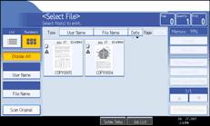 Operation panel screen illustration