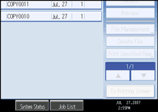 Operation panel screen illustration