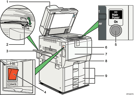 Main unit illustration numbered callout illustration