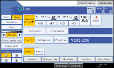 Ilustración de la pantalla panel de mandos
