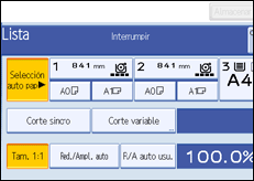 Ilustración de la pantalla panel de mandos