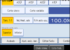Ilustración de la pantalla panel de mandos