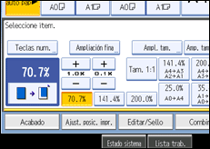 Ilustración de la pantalla panel de mandos