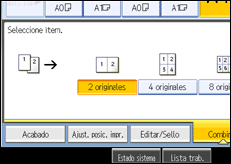 Ilustración de la pantalla panel de mandos