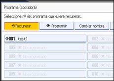 Ilustración de la pantalla panel de mandos