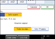 Ilustración de la pantalla panel de mandos