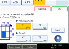 Ilustración de la pantalla panel de mandos