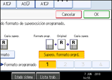Ilustración de la pantalla panel de mandos