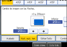 Ilustración de la pantalla panel de mandos