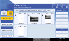 Ilustración de la pantalla panel de mandos