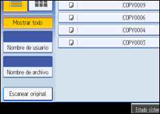 Ilustración de la pantalla panel de mandos