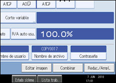 Ilustración de la pantalla panel de mandos