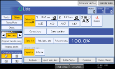 Ilustración de la pantalla panel de mandos