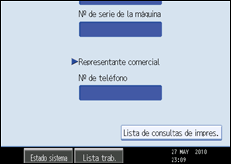 Ilustración de la pantalla panel de mandos