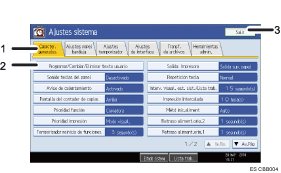 ilustración del panel de operaciones (ilustración con leyenda numerada)