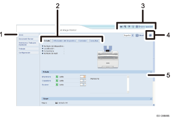 Ilustración de llamada numerada de ilustración de pantalla del explorador Web