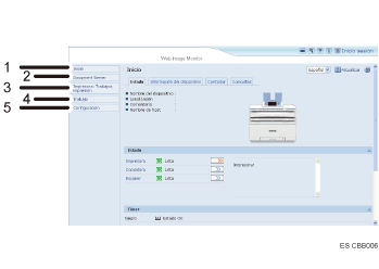 Ilustración de llamada numerada de ilustración de pantalla del explorador Web