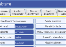 ilustración de la pantalla del panel de operaciones