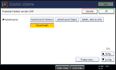 Ilustración de la pantalla panel de mandos