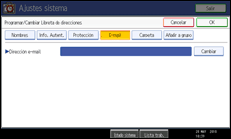 Ilustración de la pantalla panel de mandos