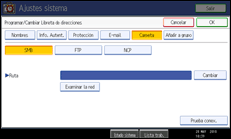 Ilustración de la pantalla panel de mandos