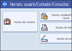 Ilustración de la pantalla panel de mandos