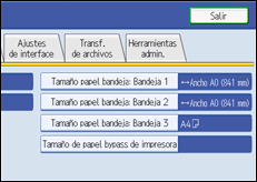 Ilustración de la pantalla panel de mandos