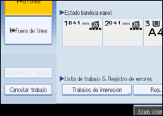 Ilustración de la pantalla panel de mandos