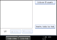 Ilustración de la pantalla panel de mandos