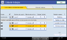 Ilustración de la pantalla panel de mandos