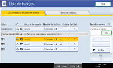 Ilustración de la pantalla panel de mandos