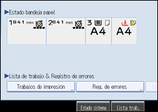 Ilustración de la pantalla panel de mandos