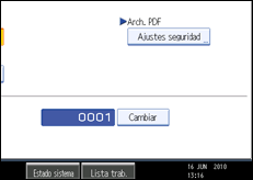 Ilustración de la pantalla panel de mandos