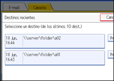 Ilustración de la pantalla panel de mandos