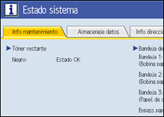 Ilustración de la pantalla panel de mandos