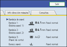 Ilustración de la pantalla panel de mandos