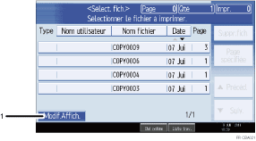 Illustration numérotée du panneau de commande