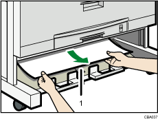 Illustration de l'empileuse de sortie inférieure avec numérotation