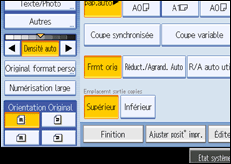Illustration de l'écran du panneau de commande