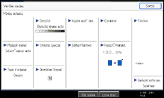 Illustration de l'écran du panneau de commande