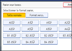 Illustration de l'écran du panneau de commande