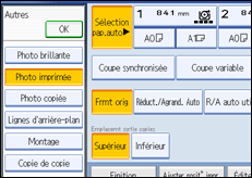 Illustration de l'écran du panneau de commande