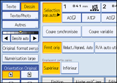 Illustration de l'écran du panneau de commande