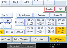 Illustration de l'écran du panneau de commande