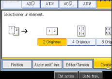 Illustration de l'écran du panneau de commande