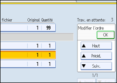 Illustration de l'écran du panneau de commande