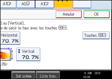 Illustration de l'écran du panneau de commande