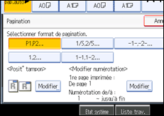 Illustration de l'écran du panneau de commande