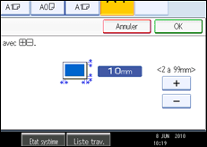 Illustration de l'écran du panneau de commande