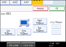 Illustration de l'écran du panneau de commande